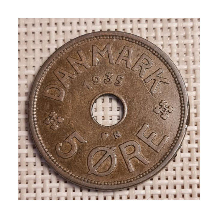 Denmark 5 Øre 1935 KM-828 VF