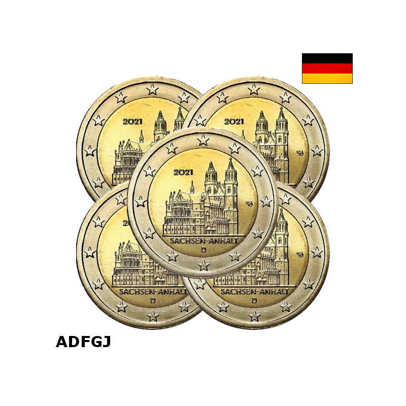 Germany 2 Euro 2021 ADFGJ "Saxony-Anhalt" UNC