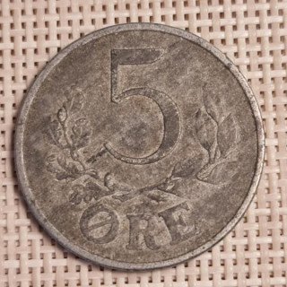 Denmark 5 Øre 1942 KM-834a VF