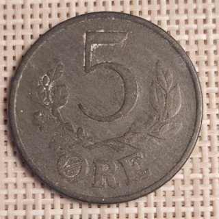 Denmark 5 Øre 1943 KM-834a VF