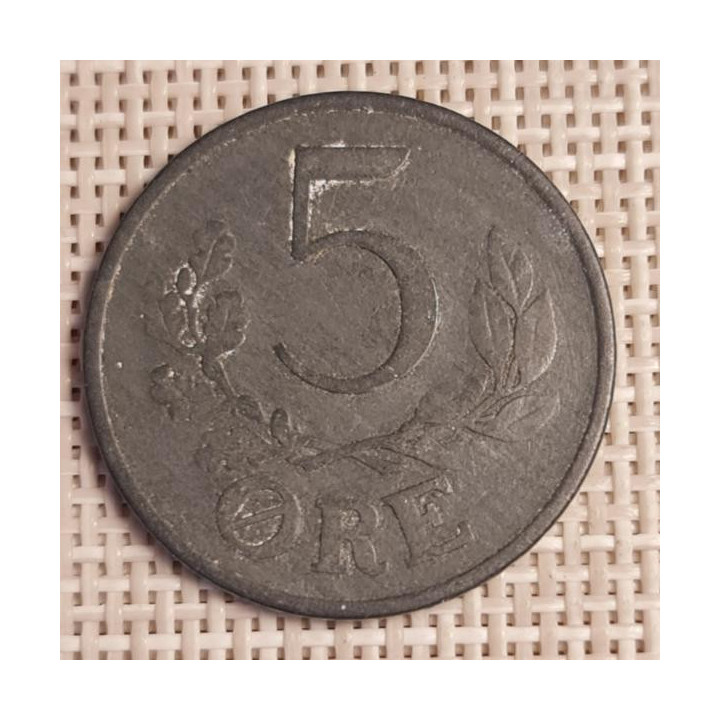 Denmark 5 Øre 1943 KM-834a VF