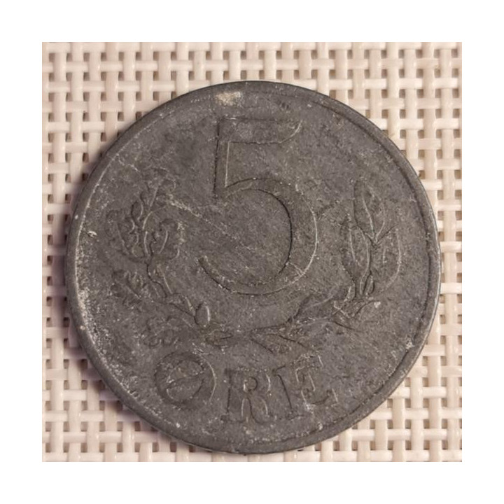 Denmark 5 Øre 1945 KM-834a VF