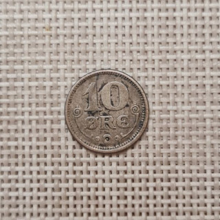 Denmark 10 Øre 1918 KM-818 VF
