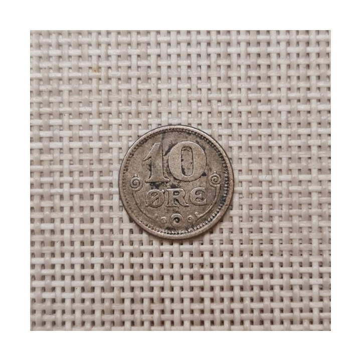 Denmark 10 Øre 1918 KM-818 VF