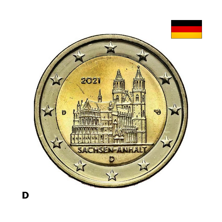 Germany 2 Euro 2021 D "Saxony-Anhalt" UNC