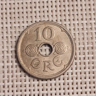Denmark 10 Øre 1924 KM-822 VF