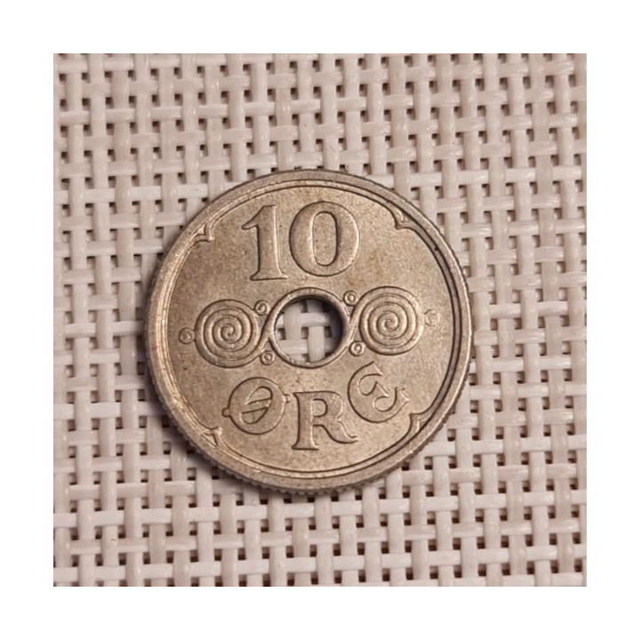 Denmark 10 Øre 1924 KM-822 VF