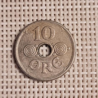 Denmark 10 Øre 1929 KM-822 VF