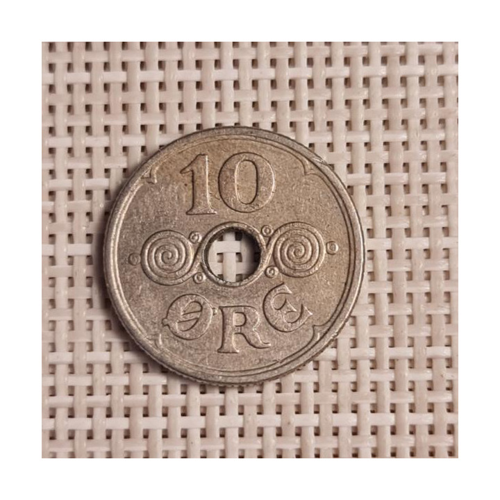 Denmark 10 Øre 1929 KM-822 VF