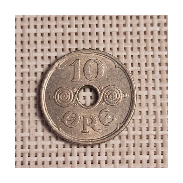 Denmark 10 Øre 1934 KM-822 VF