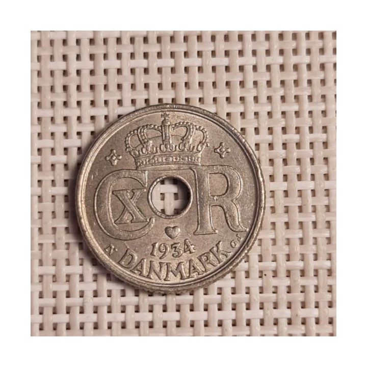 Denmark 10 Øre 1934 KM-822 VF