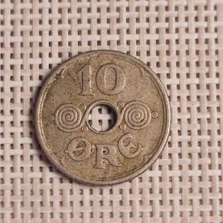 Denmark 10 Øre 1935 KM-822 VF