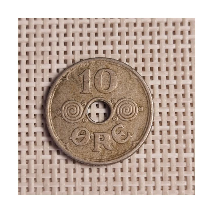 Denmark 10 Øre 1935 KM-822 VF
