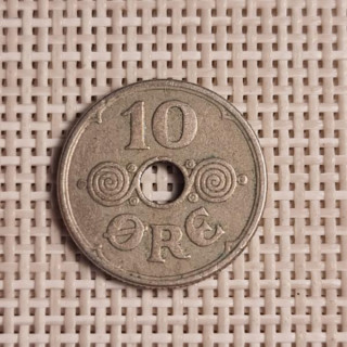Denmark 10 Øre 1936 KM-822 VF