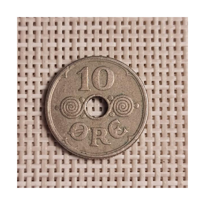 Denmark 10 Øre 1936 KM-822 VF
