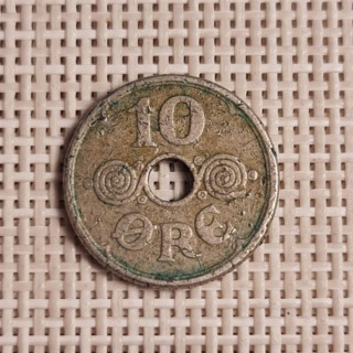 Denmark 10 Øre 1937 KM-822 F