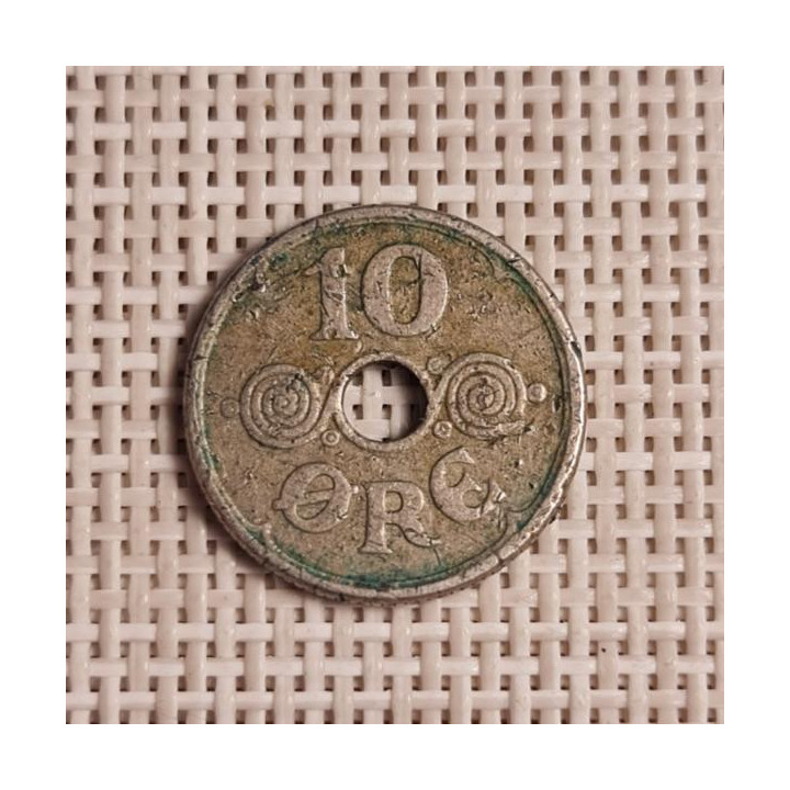 Denmark 10 Øre 1937 KM-822 F