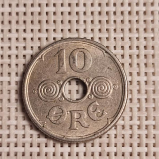 Denmark 10 Øre 1937 KM-822 VF
