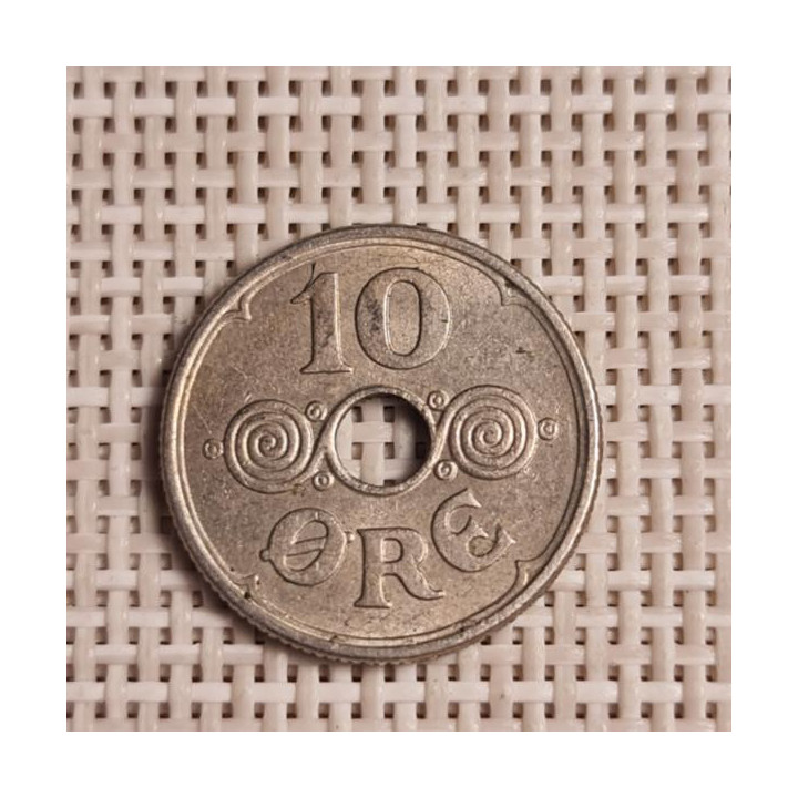 Denmark 10 Øre 1937 KM-822 VF