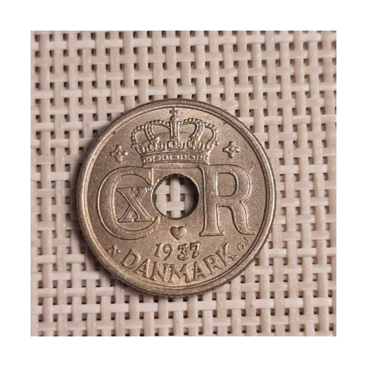 Denmark 10 Øre 1937 KM-822 VF