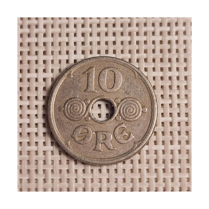 Denmark 10 Øre 1938 KM-822 VF