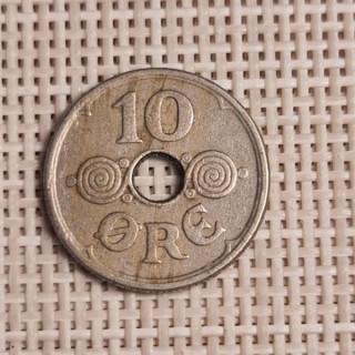 Denmark 10 Øre 1940 KM-822 VF