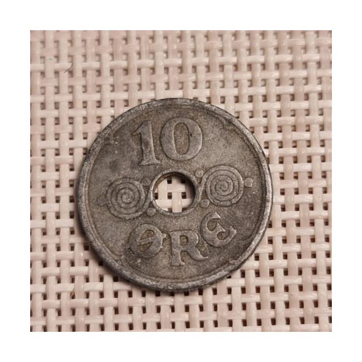 Denmark 10 Øre 1942 KM-822a VF