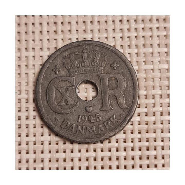Denmark 10 Øre 1945 KM-822a VF