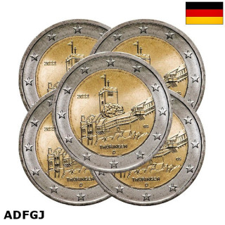 Germany 2 Euro 2022 ADFGJ "Thüringen" UNC