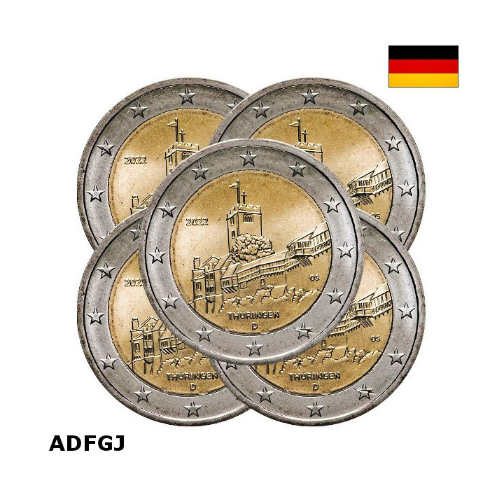 Germany 2 Euro 2022 ADFGJ "Thüringen" UNC