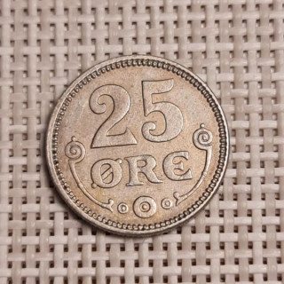 Denmark 25 Øre 1920 KM-815a VF