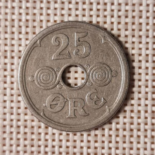 Denmark 25 Øre 1924 KM-823 VF