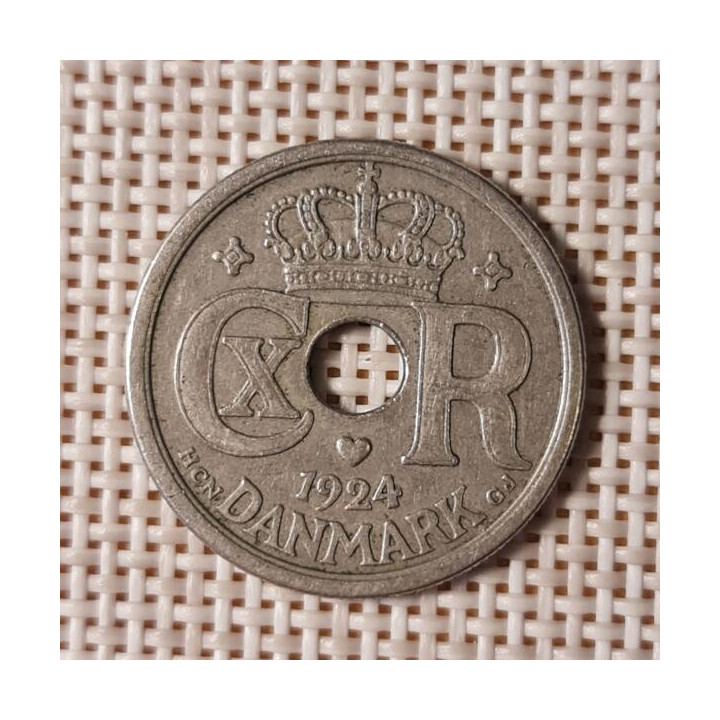 Denmark 25 Øre 1924 KM-823 VF