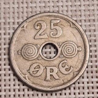 Denmark 25 Øre 1925 KM-823 VF