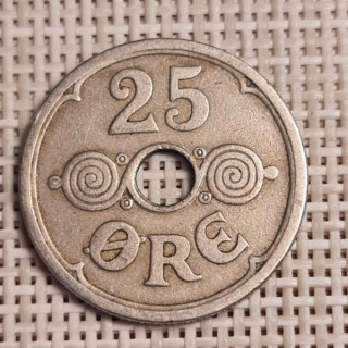 Denmark 25 Øre 1929 KM-823 VF