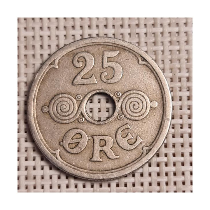 Denmark 25 Øre 1929 KM-823 VF
