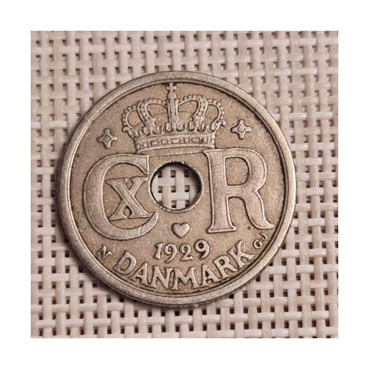 Denmark 25 Øre 1929 KM-823 VF
