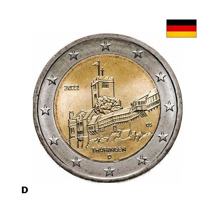 Germany 2 Euro 2022 D "Thüringen" UNC