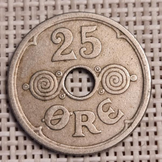 Denmark 25 Øre 1935 KM-823 VF