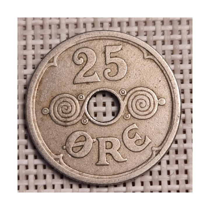 Denmark 25 Øre 1935 KM-823 VF