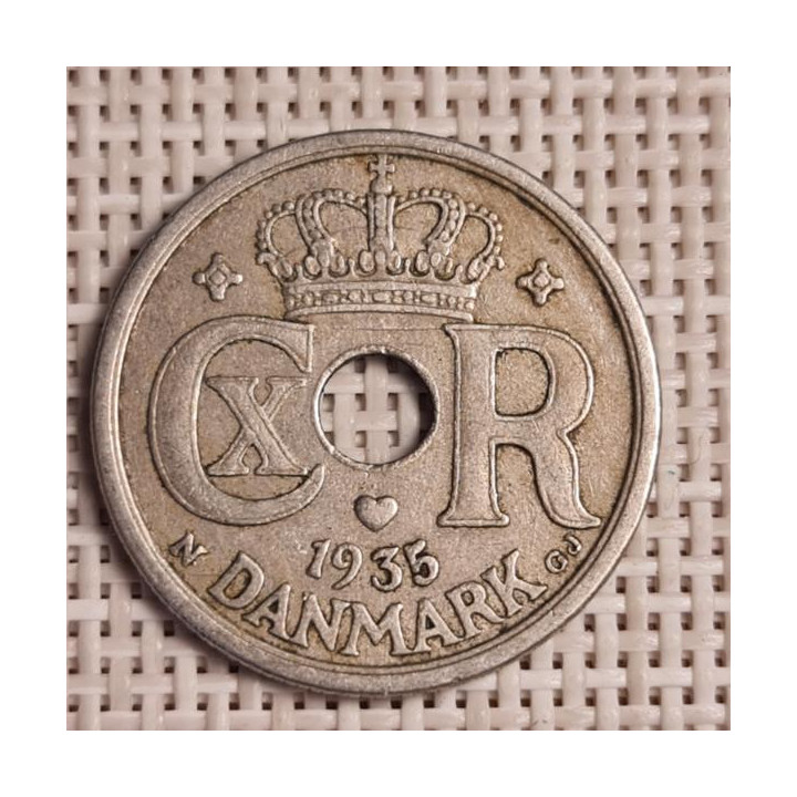 Denmark 25 Øre 1935 KM-823 VF