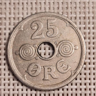 Denmark 25 Øre 1938 KM-823 VF