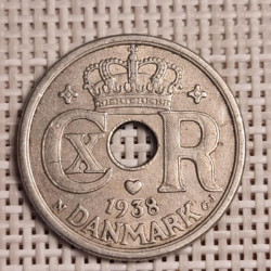 Denmark 25 Øre 1938 KM-823 VF