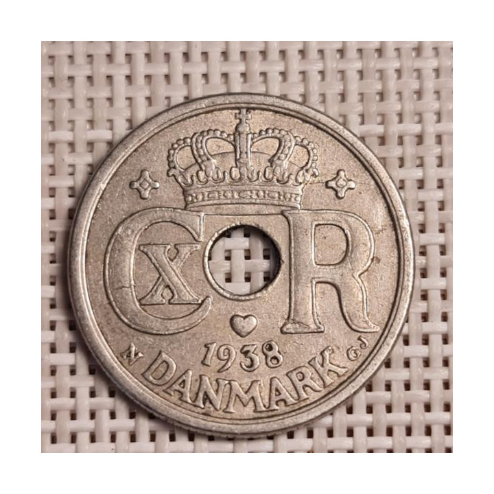 Denmark 25 Øre 1938 KM-823 VF