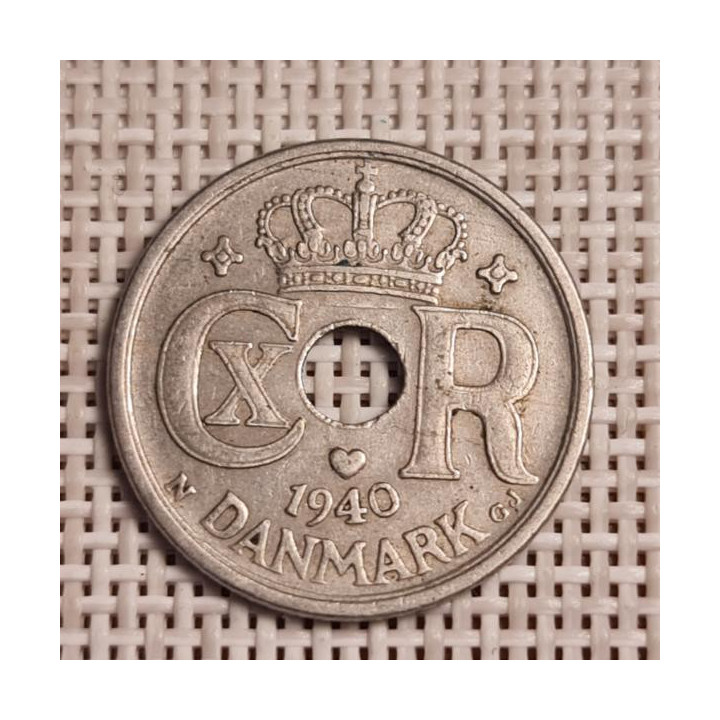 Denmark 25 Øre 1940 KM-823 VF