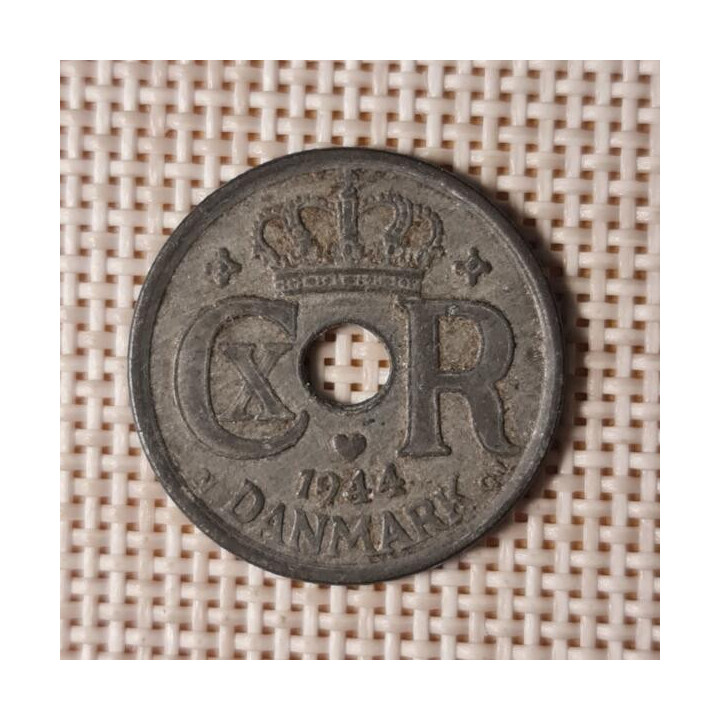 Denmark 25 Øre 1944 KM-823a VF