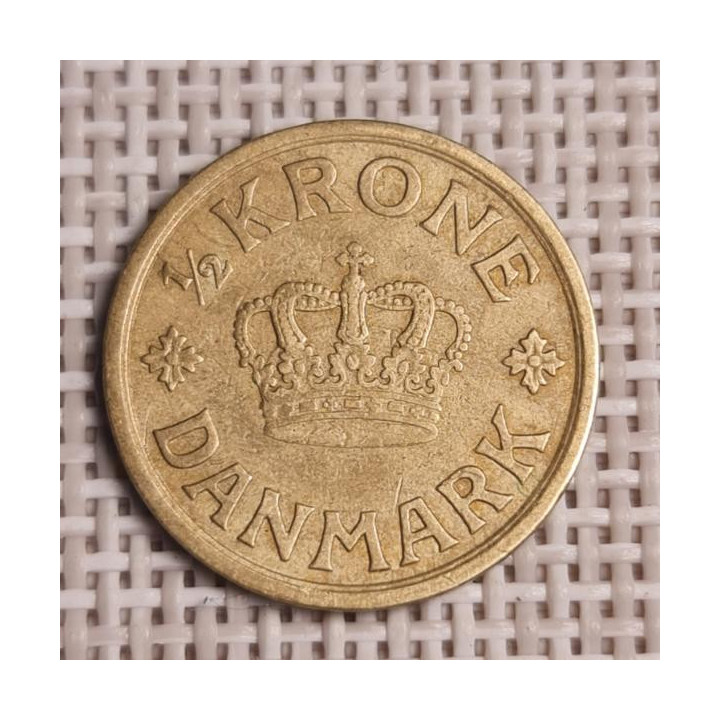 Denmark ½ Krone 1924 KM-831 VF