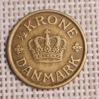 Denmark ½ Krone 1925 KM-831 VF