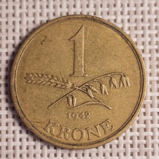 Denmark 1 Krone 1942 KM-835 VF
