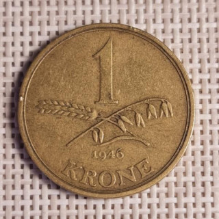 Denmark 1 Krone 1946 KM-835 VF